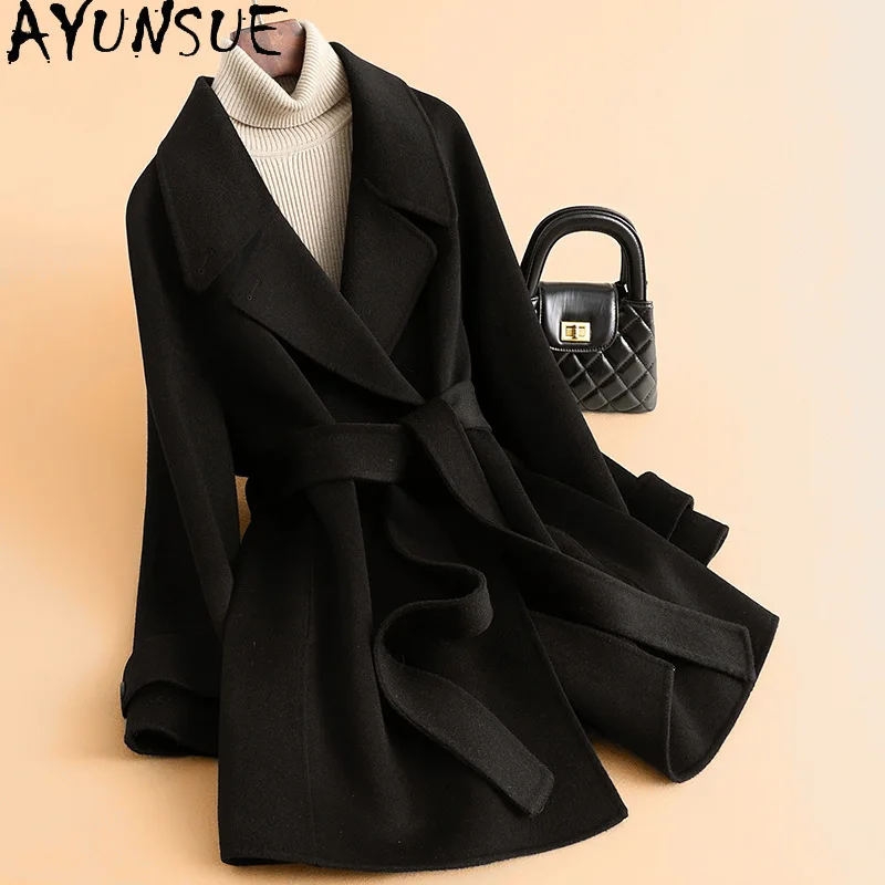 AYUNSUE 100% Wool Coats for Woman Mid-length Luxury Double-sided Wool Jacket Autumn Loose Outerwear Woman Clothes Ropa Mujer
AYUNSUE 100% Wool Coats for Woman Mid-length Luxury Double-sided Wool Jacket Autumn Loose Outerwear Woman Clothes Ropa Mujer