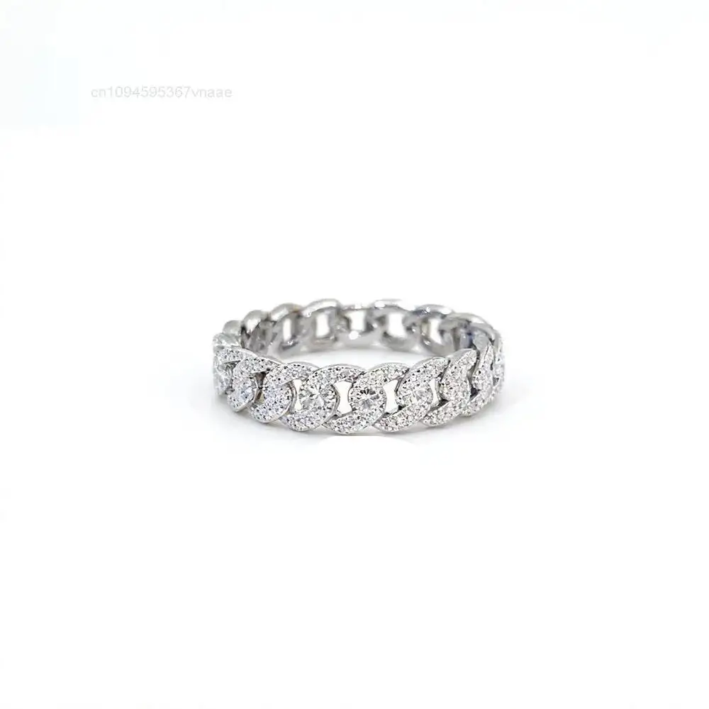 925 Sterling Silver Men's Ring with 3 Row Cuban Link VVS Moissanite Gold Plating Hip Hop Bling Style for Wedding Parties
925 Sterling Silver Men's Ring with 3 Row Cuban Link VVS Moissanite Gold Plating Hip Hop Bling Style for Wedding Parties