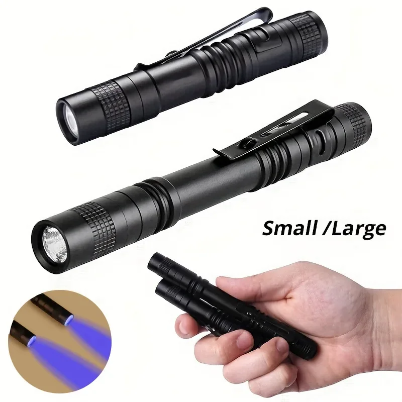 Mini pen shaped small flashlight medical AAA battery gift lamp purple led aluminum alloy pen clip lamp Israeli bandage Lifevac
Mini pen shaped small flashlight medical AAA battery gift lamp purple led aluminum alloy pen clip lamp Israeli bandage Lifevac