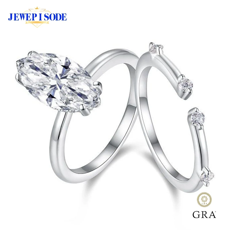 JEWEPISODE 7*14MM 3CT Marquise Cut Moissanite Bridal Ring Set Luxury 925 Sterling Silver Engagement Wedding Band Rings Wholesale
JEWEPISODE 7*14MM 3CT Marquise Cut Moissanite Bridal Ring Set Luxury 925 Sterling Silver Engagement Wedding Band Rings Wholesale