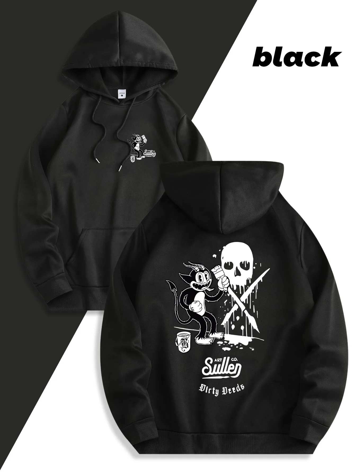 Men's Hooded Sweatshirt with Cartoon Brush Devil Graphic Print - Casual Pullover
Men's Hooded Sweatshirt with Cartoon Brush Devil Graphic Print - Casual Pullover