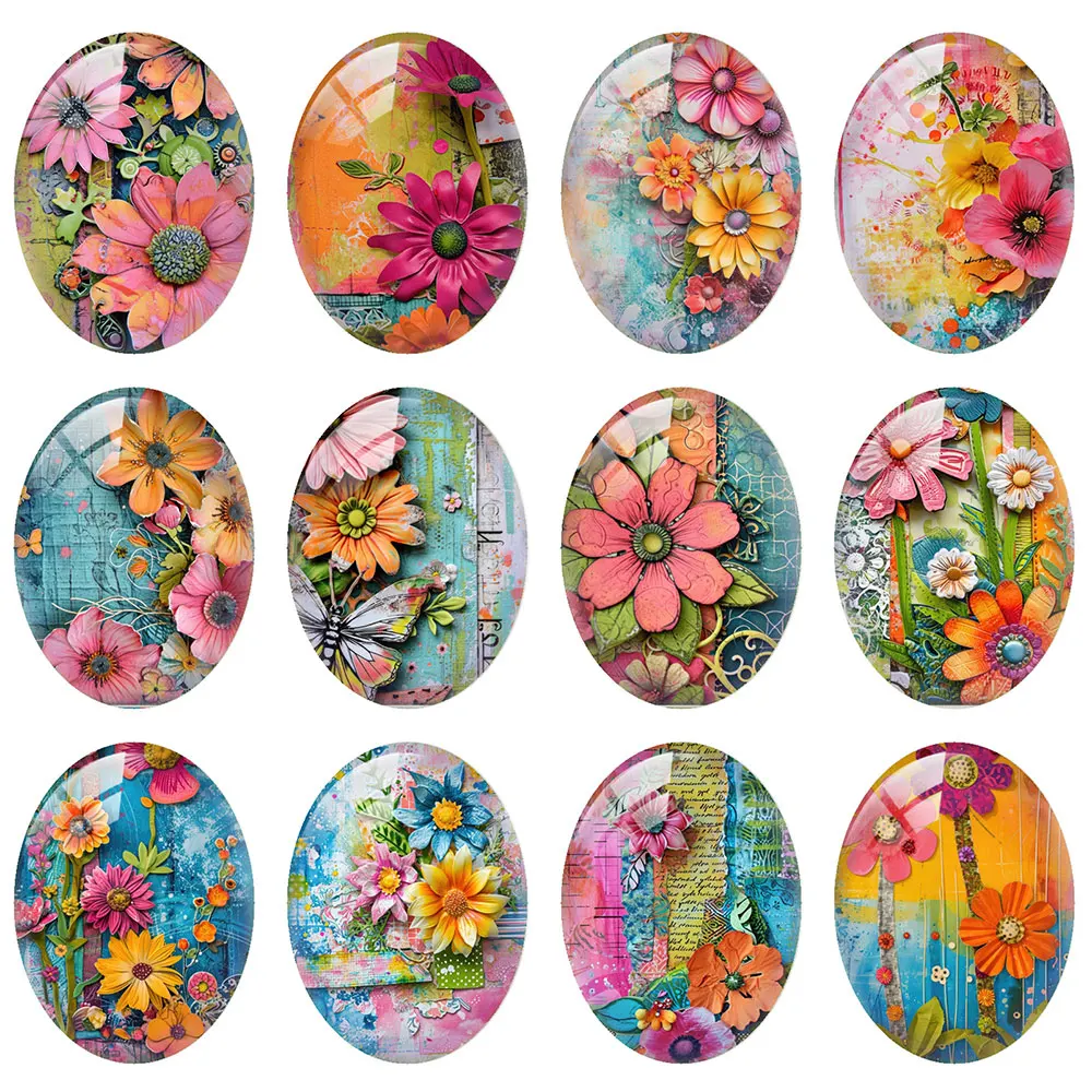 10pcs/lot Blue Orange Flower Painting Oval Photo Glass Cabochon Flatback Demo Flat Back Cameo For Diy Jewelry Making Supplies
10pcs/lot Blue Orange Flower Painting Oval Photo Glass Cabochon Flatback Demo Flat Back Cameo For Diy Jewelry Making Supplies