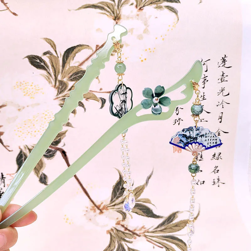 Современные новые ацетатные заколки для женщин в китайском стиле, простые веерообразные заколки в древнем стиле, заколки и аксессуары для волос
Современные новые ацетатные заколки для женщин в китайском стиле, простые веерообразные заколки в древнем стиле, заколки и аксессуары для волос