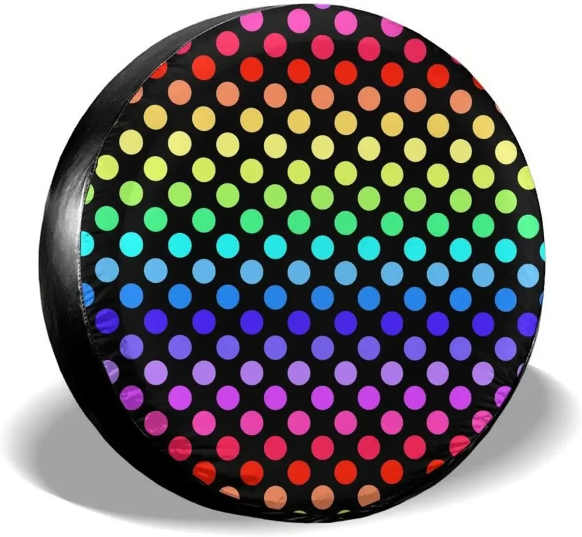 Black and Colorful Polka Dots Spare Tire Cover Waterproof Dust-Proof Wheel Protectors Universal for Trailer,,SUV,RV
Black and Colorful Polka Dots Spare Tire Cover Waterproof Dust-Proof Wheel Protectors Universal for Trailer,,SUV,RV