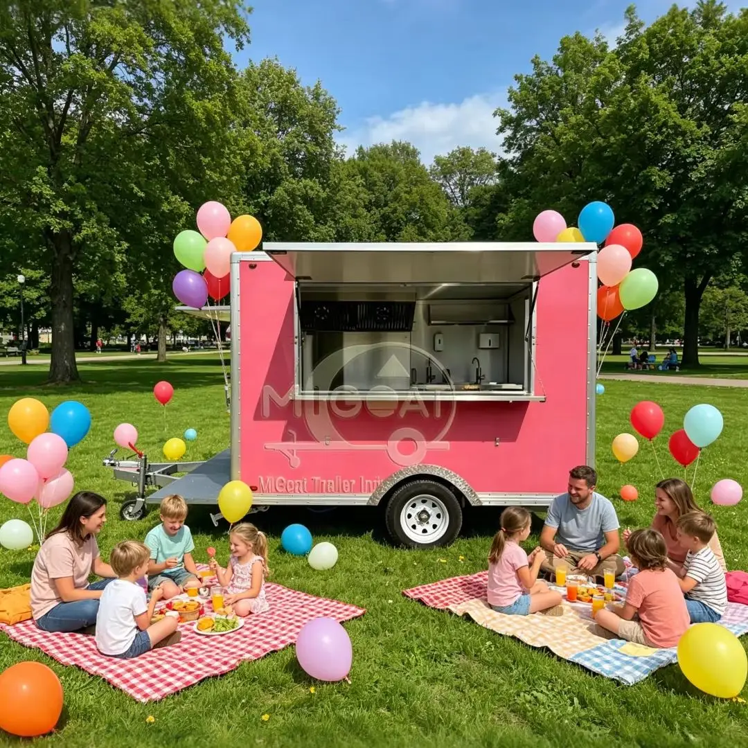 Pink Mobile Food Trailer Commercial Fast Food Street Vending Cart Portable Kitchen with Customizable Menu
Pink Mobile Food Trailer Commercial Fast Food Street Vending Cart Portable Kitchen with Customizable Menu