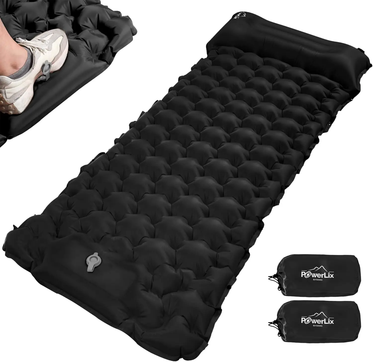 Camping Sleeping Pad 2 Pack with Foot Pump, Inflatable Camping Mat with Built-in Pillow, Lightweight Compact Air Mattress for
Camping Sleeping Pad 2 Pack with Foot Pump, Inflatable Camping Mat with Built-in Pillow, Lightweight Compact Air Mattress for