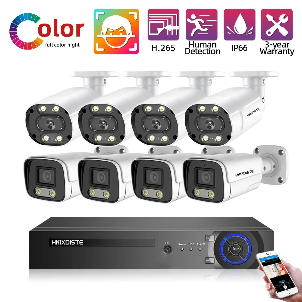 4K Ultra HD Full Color Night Video Surveillance System 8CH 8MP H.265 DVR with 8MP Outdoor AHD CCTV Security Camera Kit XMEYE
4K Ultra HD Full Color Night Video Surveillance System 8CH 8MP H.265 DVR with 8MP Outdoor AHD CCTV Security Camera Kit XMEYE