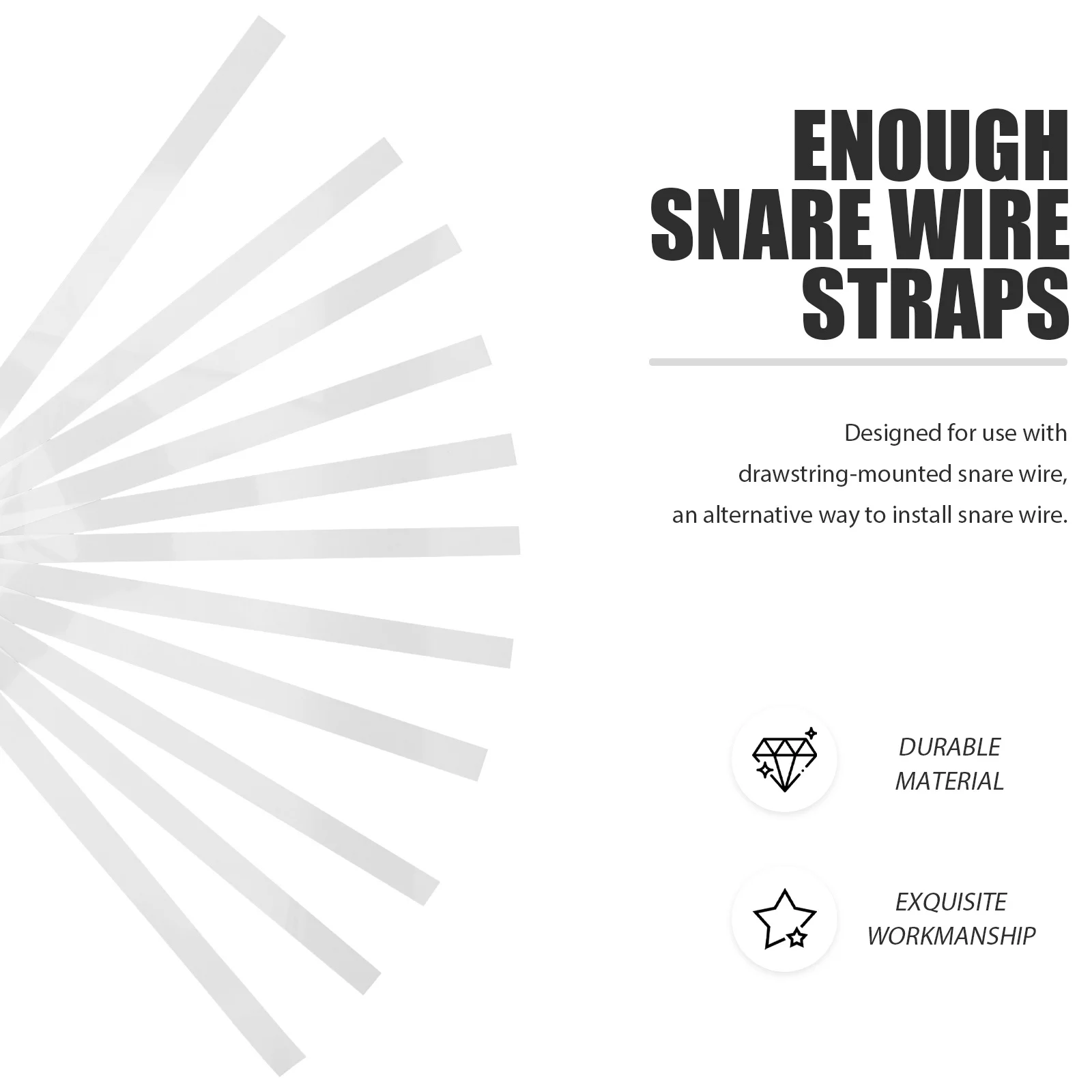 20Pcs Snare Drum Wire Straps Flexible Pet Material Durable Fixing Mounting Parts Snare Drum Accessories Reliable and
20Pcs Snare Drum Wire Straps Flexible Pet Material Durable Fixing Mounting Parts Snare Drum Accessories Reliable and
