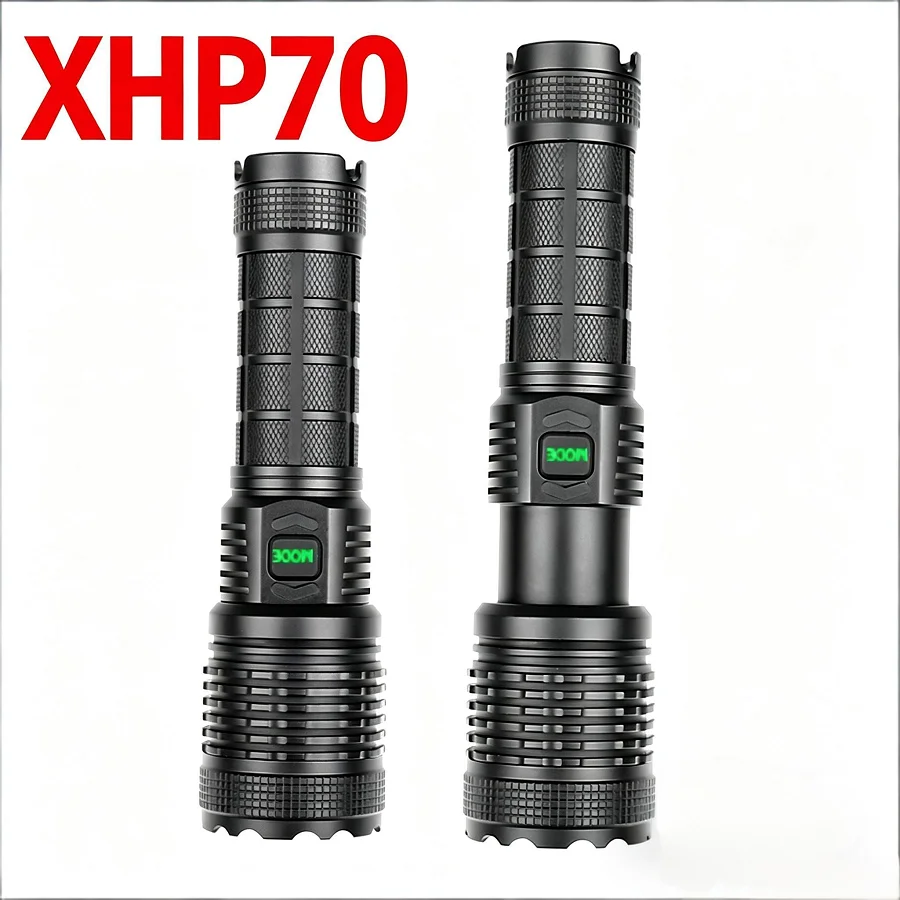 High Power Rechargeable XHP70 Flashlight Ultra Bright Telescopic Zoom LED Torch Outdoor Portable Lighting Hunting and Hiking
High Power Rechargeable XHP70 Flashlight Ultra Bright Telescopic Zoom LED Torch Outdoor Portable Lighting Hunting and Hiking