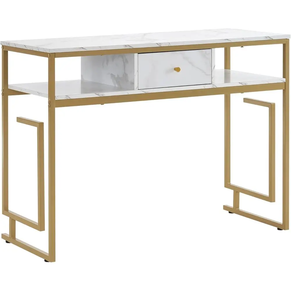 White Marble Nail Desk with Multi-pose Manicure Table and Storage Rack for Salon Equipment
White Marble Nail Desk with Multi-pose Manicure Table and Storage Rack for Salon Equipment