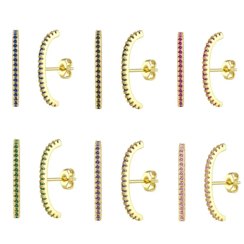 925 Sterling Silver Needle Simple Design Colorful E-shaped Single Row Diamond Stud Earrings Fashionable and Generous Earrings
925 Sterling Silver Needle Simple Design Colorful E-shaped Single Row Diamond Stud Earrings Fashionable and Generous Earrings