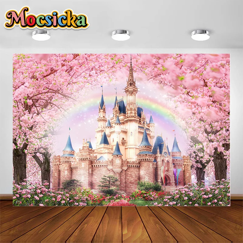 Pink Castle Photography Backgrounds Spring Rainbow Flower Girl Birthday Portrait Photo Backdrops Photobooth Studio Props
Pink Castle Photography Backgrounds Spring Rainbow Flower Girl Birthday Portrait Photo Backdrops Photobooth Studio Props