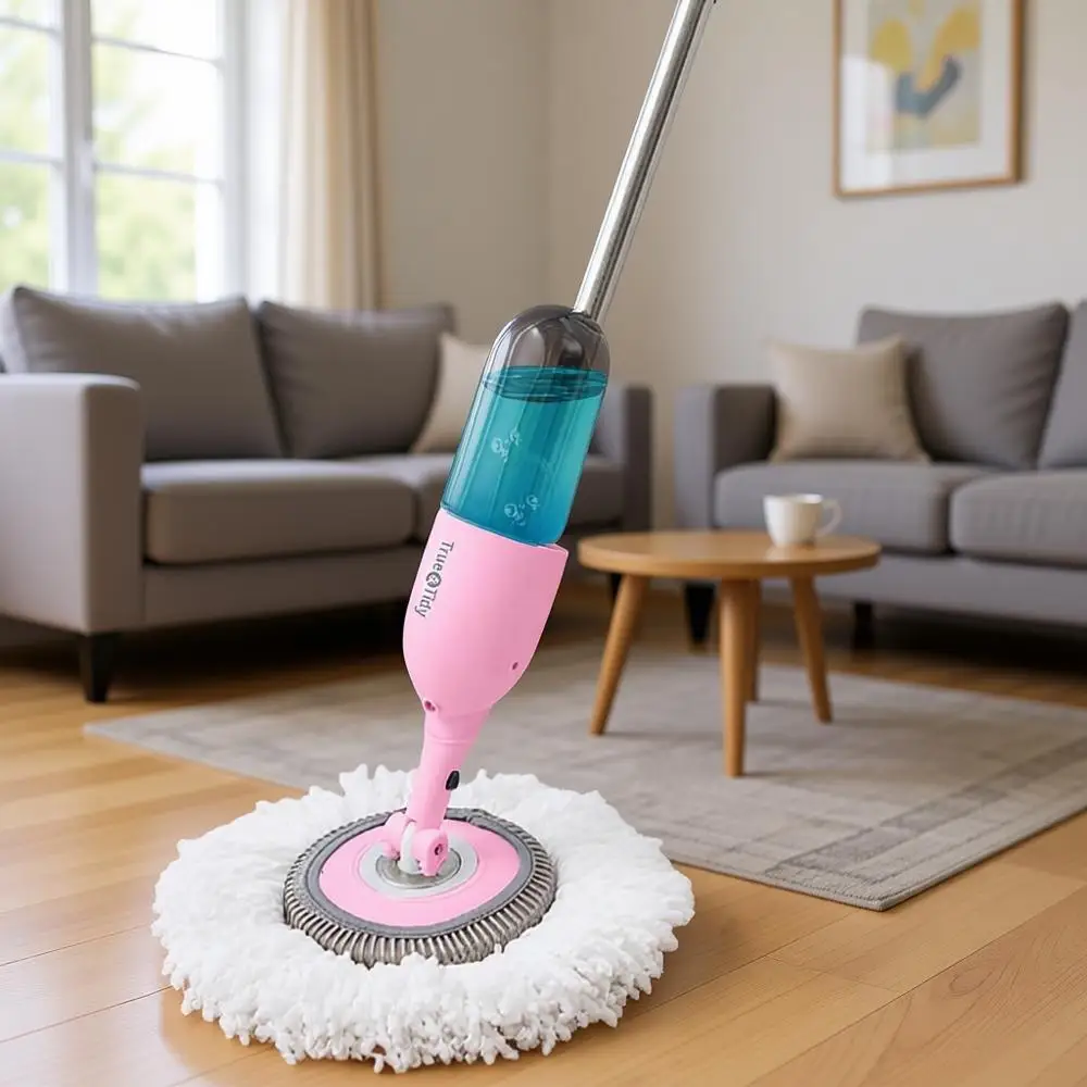 3-in-1 Refillable Spray Mop Kit - Includes Flat, Round Mops, and Window Squeegee (Pink)
3-in-1 Refillable Spray Mop Kit - Includes Flat, Round Mops, and Window Squeegee (Pink)