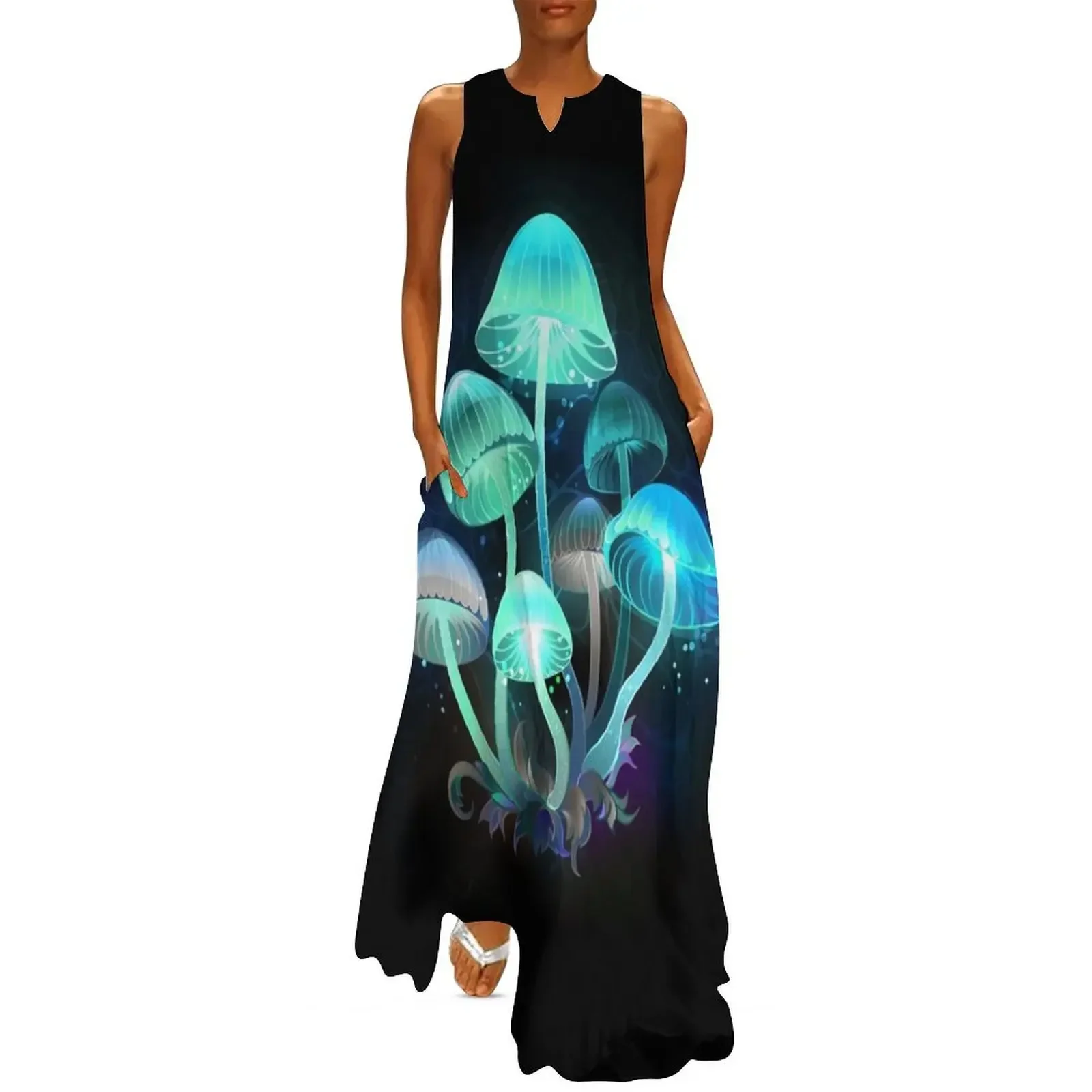 Glowing Blue Toadstools Long Dress womans clothing Women's clothing elegant and pretty women's dresses Dress
Glowing Blue Toadstools Long Dress womans clothing Women's clothing elegant and pretty women's dresses Dress