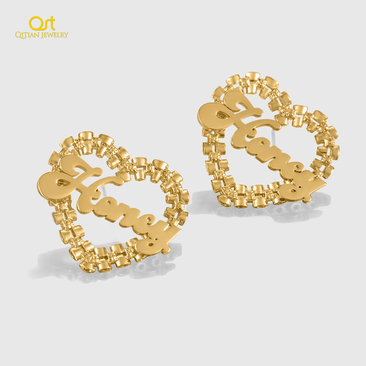 Qitian Custom Name Heart Earrings For Women Personalized Gold Plated Hoop Earring Unique Handmade Name Jewelry Birthday Gift
Qitian Custom Name Heart Earrings For Women Personalized Gold Plated Hoop Earring Unique Handmade Name Jewelry Birthday Gift