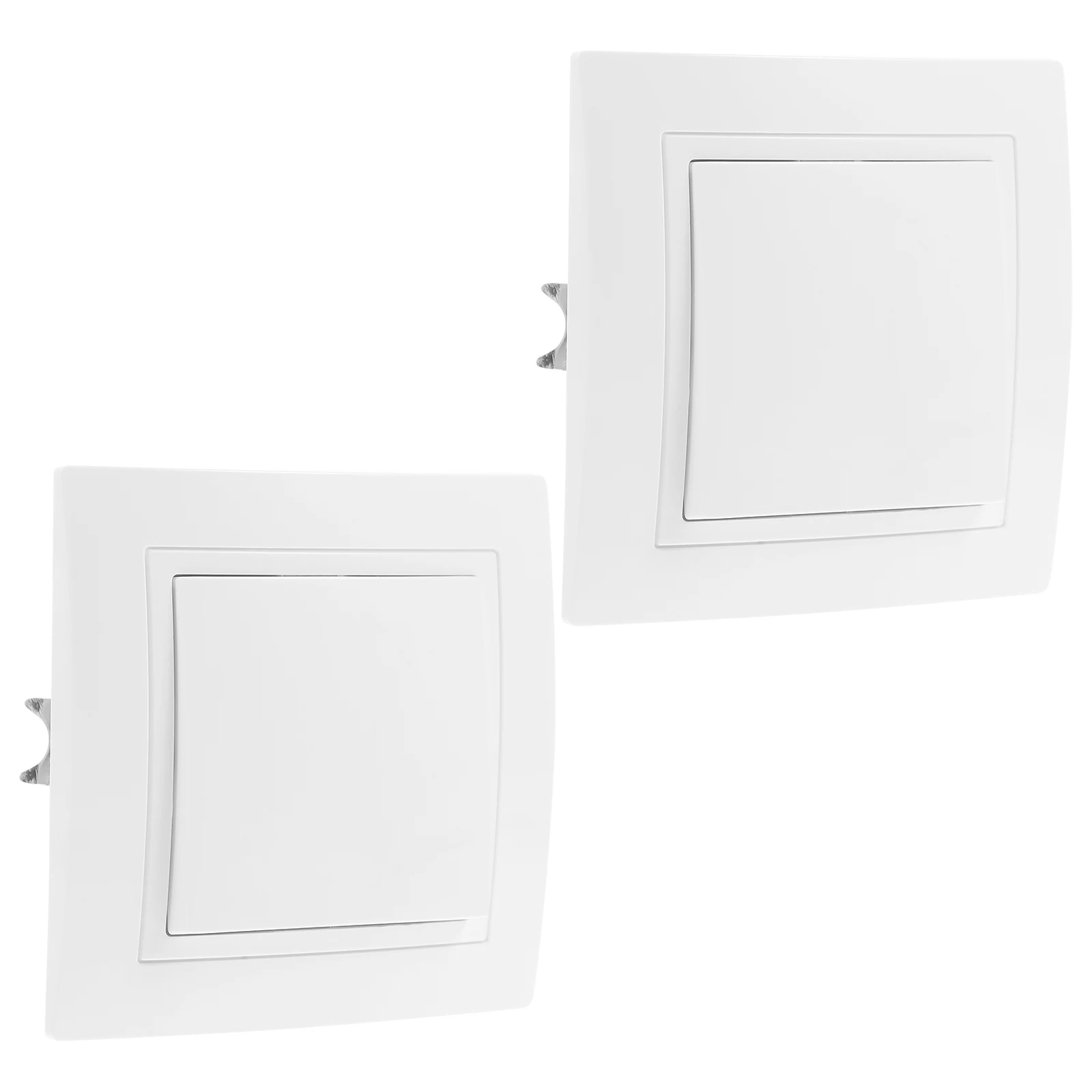 2pcs Light Switch Home Use Dual Control Switch Wall Panel Eu Plug High Temp Resistant Durable Non-Rust Easy Install Commercial