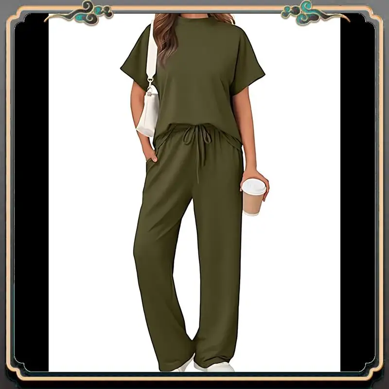 B11A-Женский повседневный костюм из двух предметов, дорожная спортивная одежда, повседневный спортивный костюм с короткими рукавами и широкими штанинами
B11A-Женский повседневный костюм из двух предметов, дорожная спортивная одежда, повседневный спортивный костюм с короткими рукавами и широкими штанинами