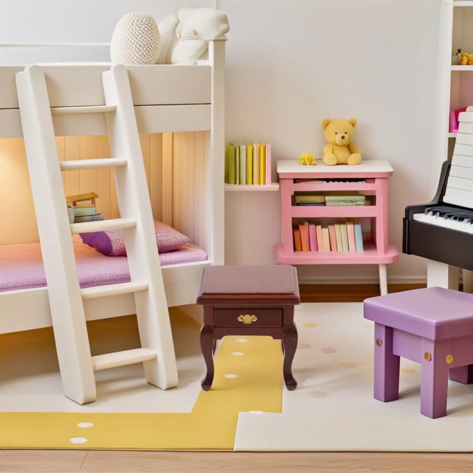 1:12 Miniature Bedside Table Wooden Dollhouse Nightstand with Storage Cabinet for Bedroom Side Table Decor Vintage Style
1:12 Miniature Bedside Table Wooden Dollhouse Nightstand with Storage Cabinet for Bedroom Side Table Decor Vintage Style