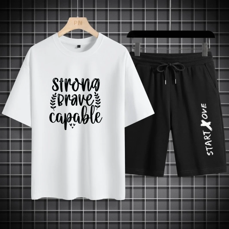 2025 Summer Men's Comfortable Casual Suit Cool Breathable T-shirt and Shorts Two-piece Set Vacation Sports Sports Dual Clothes
2025 Summer Men's Comfortable Casual Suit Cool Breathable T-shirt and Shorts Two-piece Set Vacation Sports Sports Dual Clothes