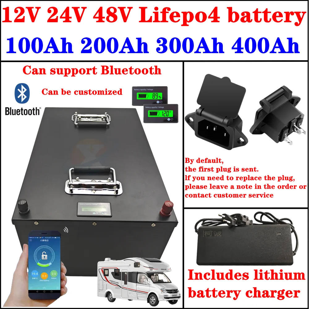 Lifepo4 12V 100Ah 200AH 280Ah 24V 48V 100Ah with bluetooth BMS APP for 1200W inverter EV Fishing boat propeller
Lifepo4 12V 100Ah 200AH 280Ah 24V 48V 100Ah with bluetooth BMS APP for 1200W inverter EV Fishing boat propeller