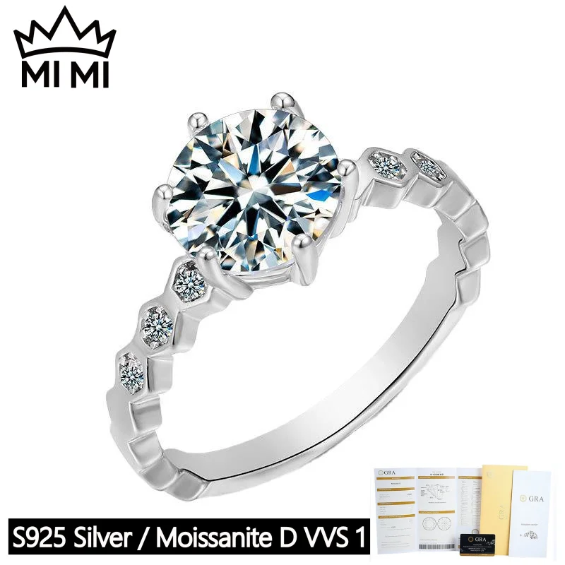 MI MI S925 Sterling Silver GRA Certified D Color Honeycomb Design Moissanite Engagement Ring for Women with Gift Box
MI MI S925 Sterling Silver GRA Certified D Color Honeycomb Design Moissanite Engagement Ring for Women with Gift Box