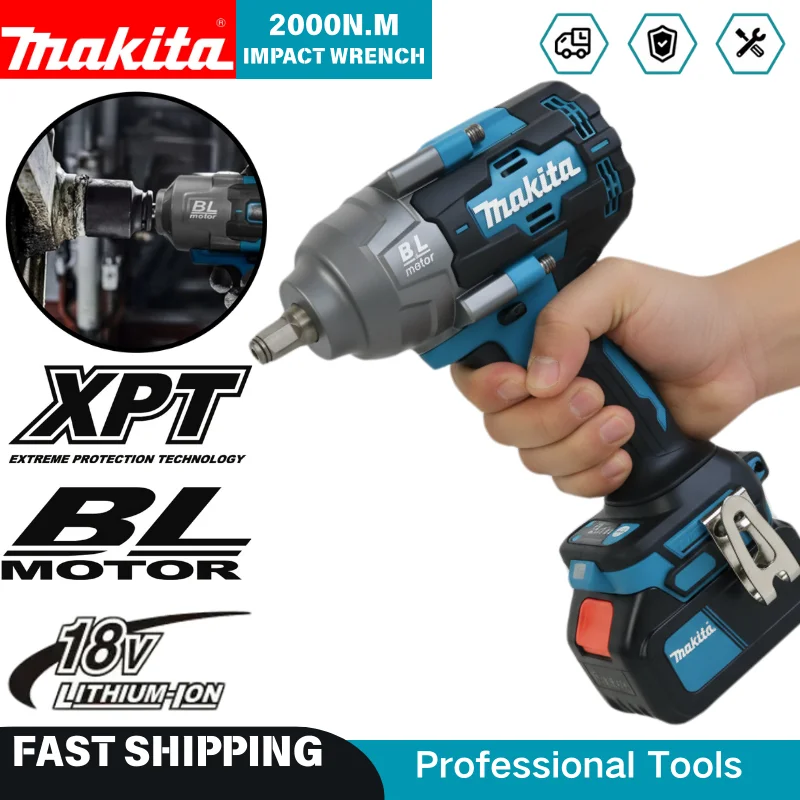 Makita 2000Nm Brushless Impact Wrench 1500ft-lbs 1/2" Max Torque for Automotive Heavy Duty Repair Racing For makita 18V battery
Makita 2000Nm Brushless Impact Wrench 1500ft-lbs 1/2" Max Torque for Automotive Heavy Duty Repair Racing For makita 18V battery
