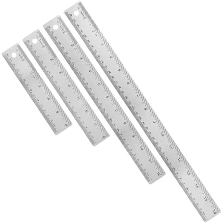 Metal Ruler with Cork Backing, 6+8+12+16 Inch Stainless Steel Rulers 6 Inch 8 Inch 12 Inch 16 Inch Metal Ruler - Imperial and M
Metal Ruler with Cork Backing, 6+8+12+16 Inch Stainless Steel Rulers 6 Inch 8 Inch 12 Inch 16 Inch Metal Ruler - Imperial and M