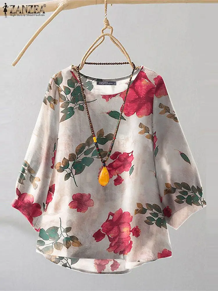 2024 Autumn 3/4 Puff Sleeve Tees ZANZEA Women Round Neck Tops Vintage Ethnic Style T Shirt Holiday Floral Printed Smock Blouse
2024 Autumn 3/4 Puff Sleeve Tees ZANZEA Women Round Neck Tops Vintage Ethnic Style T Shirt Holiday Floral Printed Smock Blouse