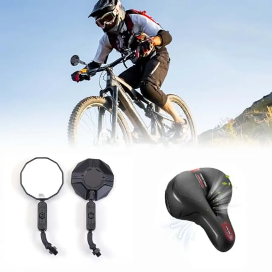 Bike Seat Cushion with Soft Foam Padded with Bike Mirror Handlebar Mount 2pcs, Aluminum 360° Adjustable Foldable Rear View Mirr
Bike Seat Cushion with Soft Foam Padded with Bike Mirror Handlebar Mount 2pcs, Aluminum 360° Adjustable Foldable Rear View Mirr