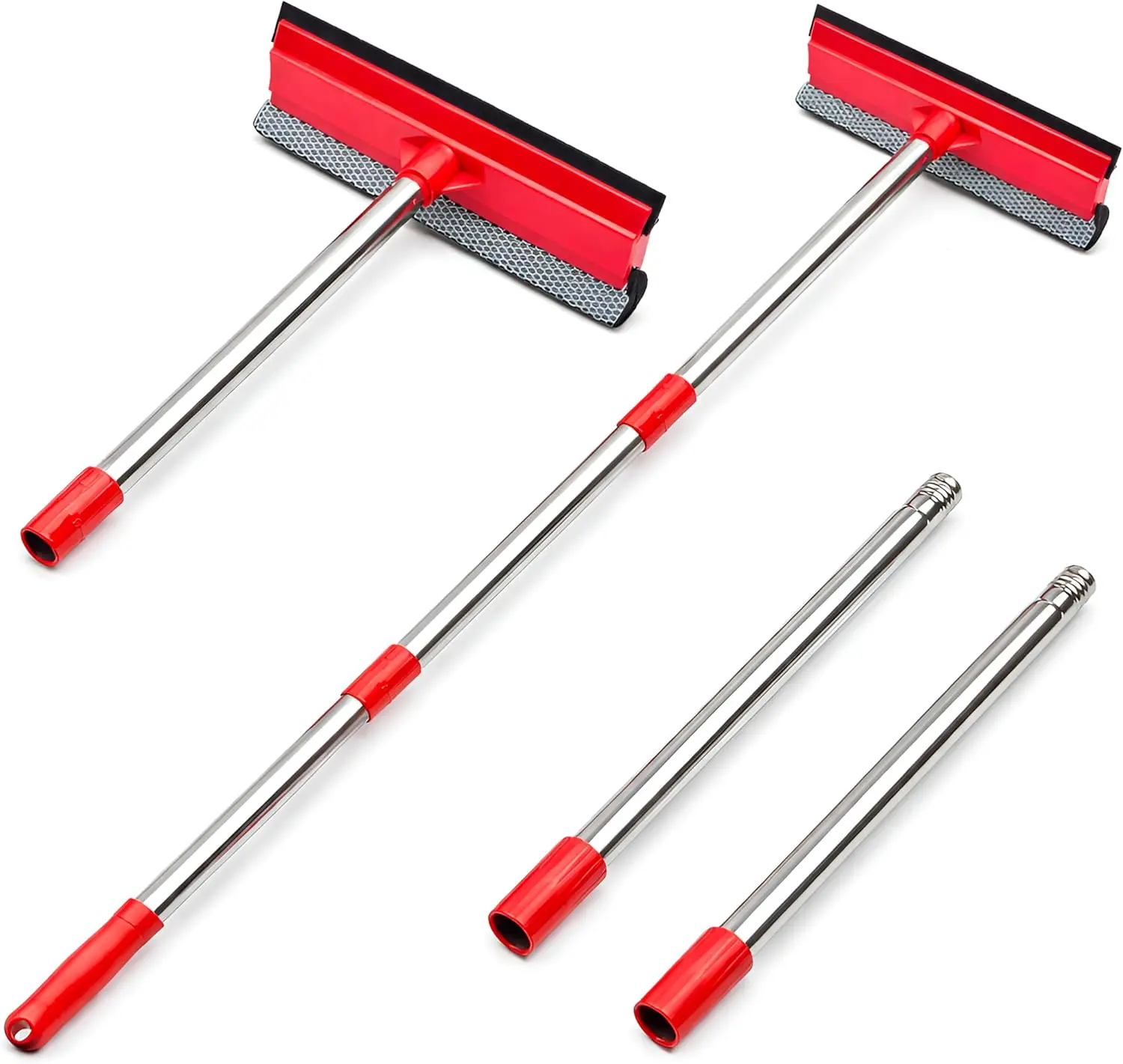2-in-1 Window Cleaner with 55" Extension Poles, Multi-Use Squeegee for High Outdoor Windows and Car Windshield
2-in-1 Window Cleaner with 55" Extension Poles, Multi-Use Squeegee for High Outdoor Windows and Car Windshield