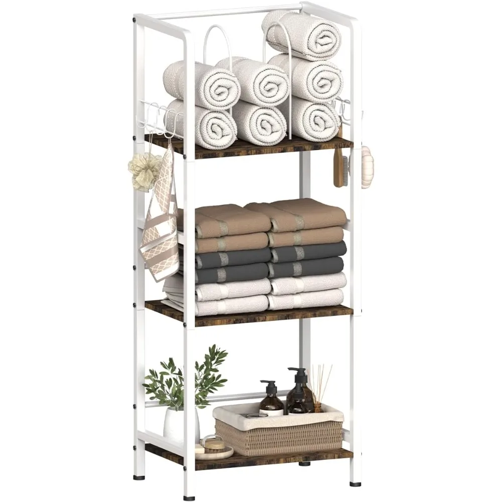Free Standing Towel Racks for Bathroom with U-Shaped Detachable Dividers, 3-Tier Floor Towels Holder Stand with Shelf & 8 S-Hook
Free Standing Towel Racks for Bathroom with U-Shaped Detachable Dividers, 3-Tier Floor Towels Holder Stand with Shelf & 8 S-Hook