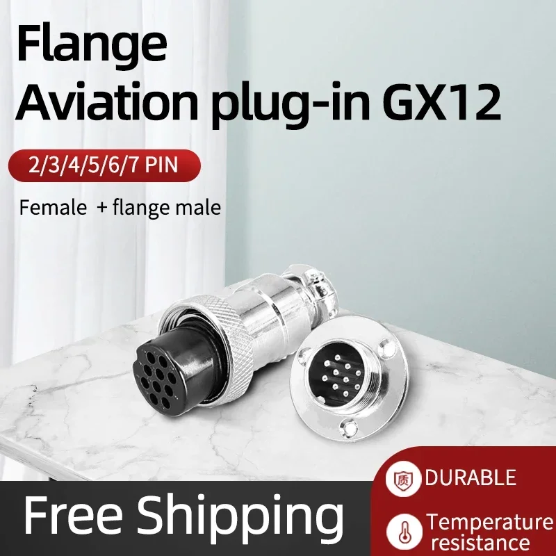5 Sets GX12 Flange mounting 3-hole fixing aviation connector plug&socket 2pin 3pin 4pin 5pin 6pin 7pin circular connectors
5 Sets GX12 Flange mounting 3-hole fixing aviation connector plug&socket 2pin 3pin 4pin 5pin 6pin 7pin circular connectors