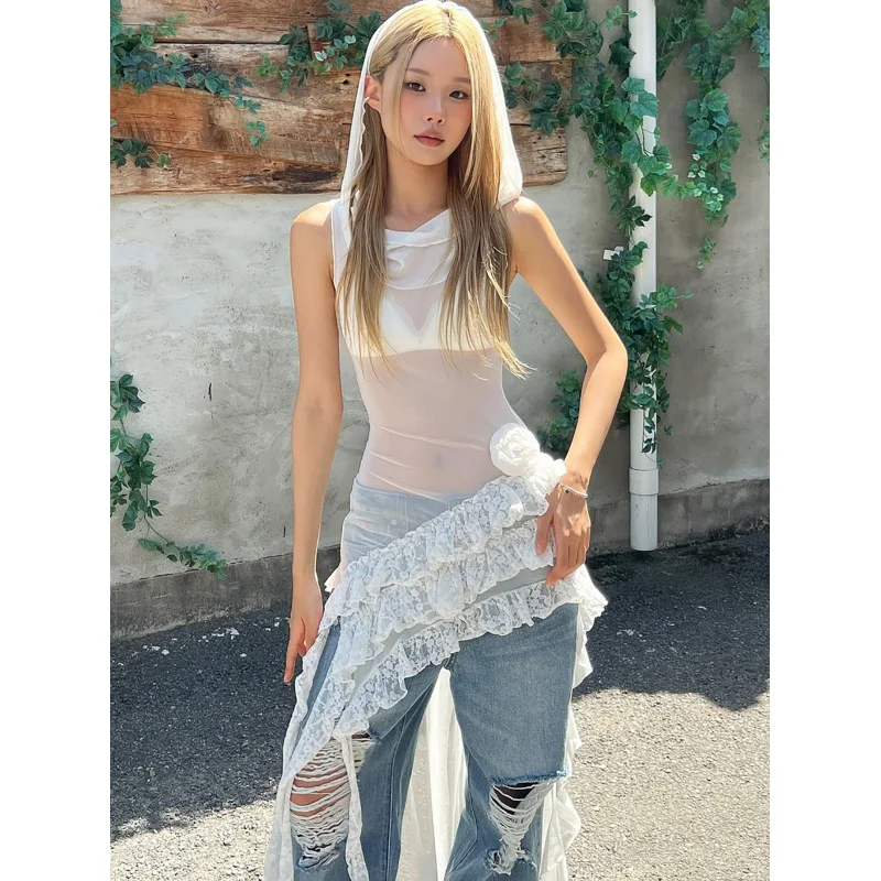 2025 New Sexy Street Style Mesh Hooded Sleeveless Outer Layer Patchwork Ruffle Long Dress C001.
2025 New Sexy Street Style Mesh Hooded Sleeveless Outer Layer Patchwork Ruffle Long Dress C001.