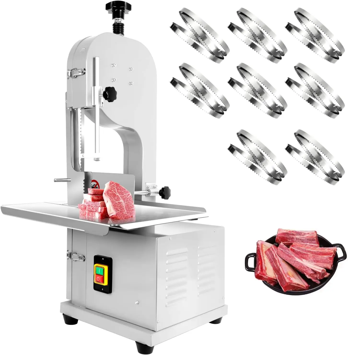 Electric Meat Bandsaw,1500W Metal Bone Cutter Commercial Meat Cutter Machine,Stainless Steel Countertop Meat Bone Cutter With 8
Electric Meat Bandsaw,1500W Metal Bone Cutter Commercial Meat Cutter Machine,Stainless Steel Countertop Meat Bone Cutter With 8