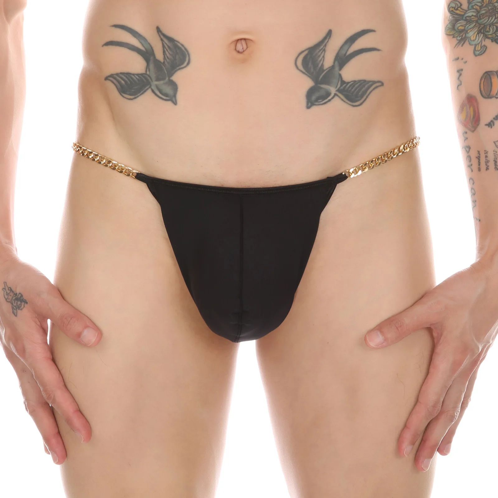 New Nylon Underwear Men's Unique Sexy Gold Chain Belt G-string Thong Summer Openback Bikini Slip Gay Man Sissy Panties Briefs
New Nylon Underwear Men's Unique Sexy Gold Chain Belt G-string Thong Summer Openback Bikini Slip Gay Man Sissy Panties Briefs