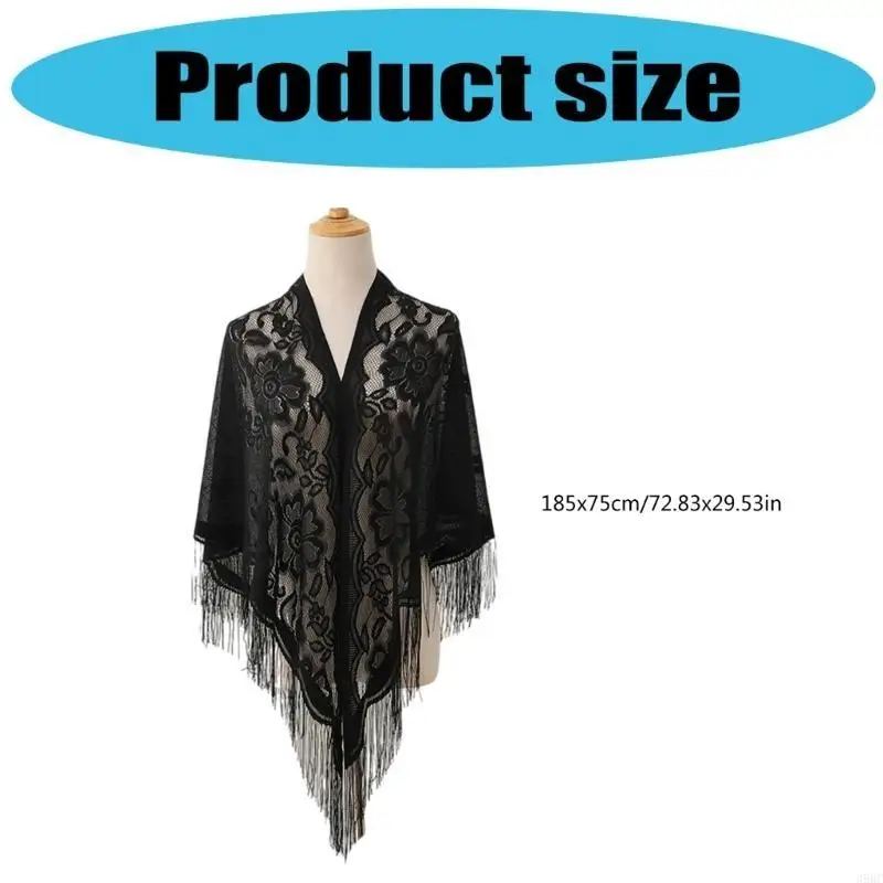 39BC French Styles Lace Shawl with Tassels Triangle Wrap for Casual and Formal Event
39BC French Styles Lace Shawl with Tassels Triangle Wrap for Casual and Formal Event