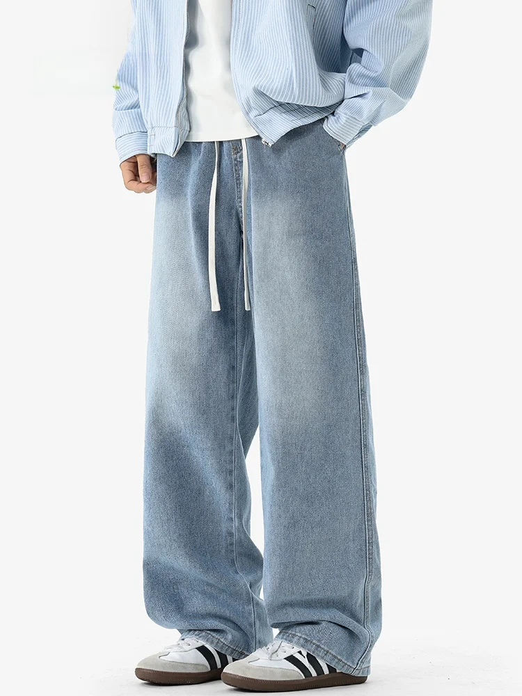 MMOPTOP Retro Drawstring Jeans Men's Spring Summer Loose Wide Leg Straight Casual Long Pants Drapey Comfortable Cotton Blend
MMOPTOP Retro Drawstring Jeans Men's Spring Summer Loose Wide Leg Straight Casual Long Pants Drapey Comfortable Cotton Blend