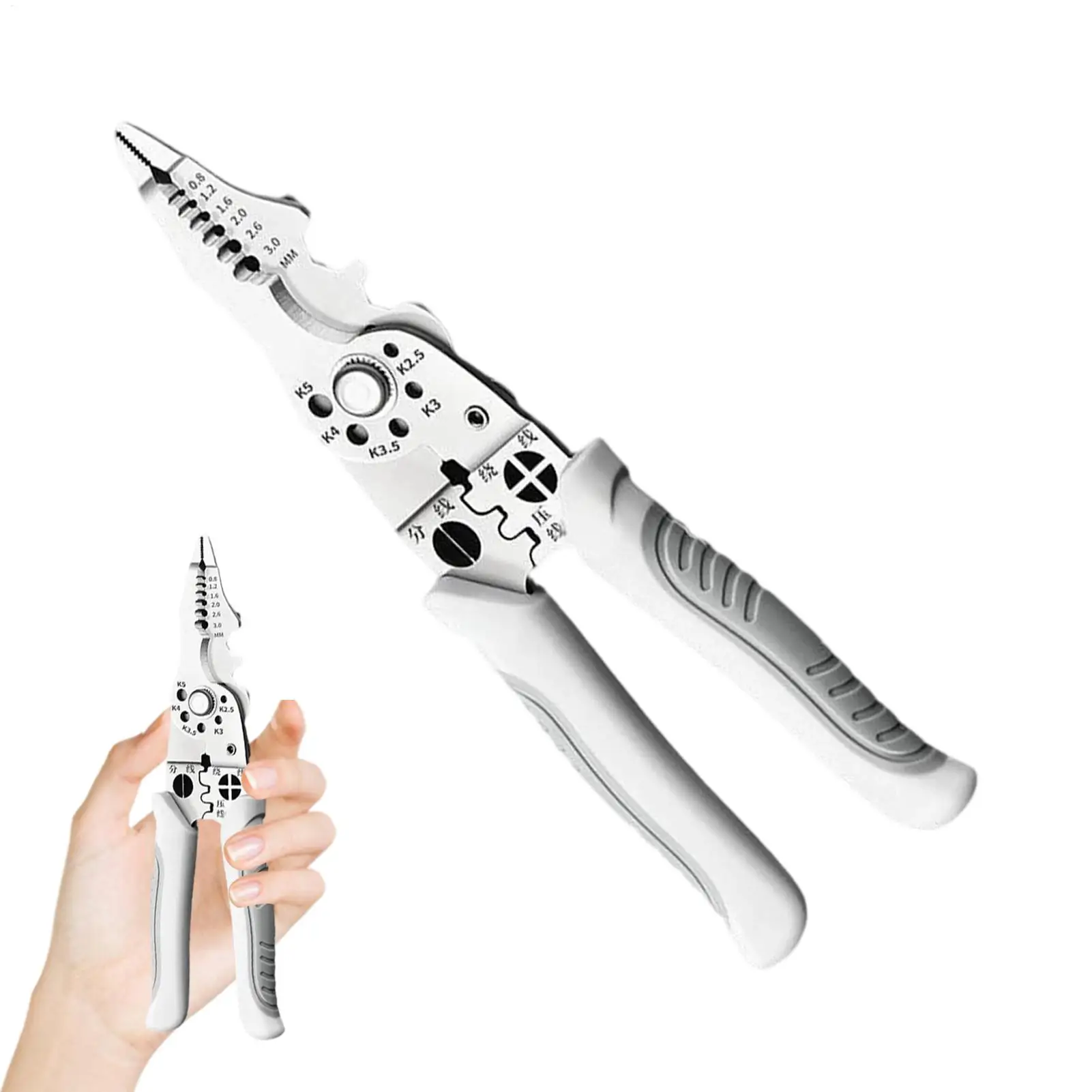 Wire Stripper Multifunctional Ergonomic High Strength Cable Pliers Wire Stripper Crimper for Electrician Car Home Network
Wire Stripper Multifunctional Ergonomic High Strength Cable Pliers Wire Stripper Crimper for Electrician Car Home Network