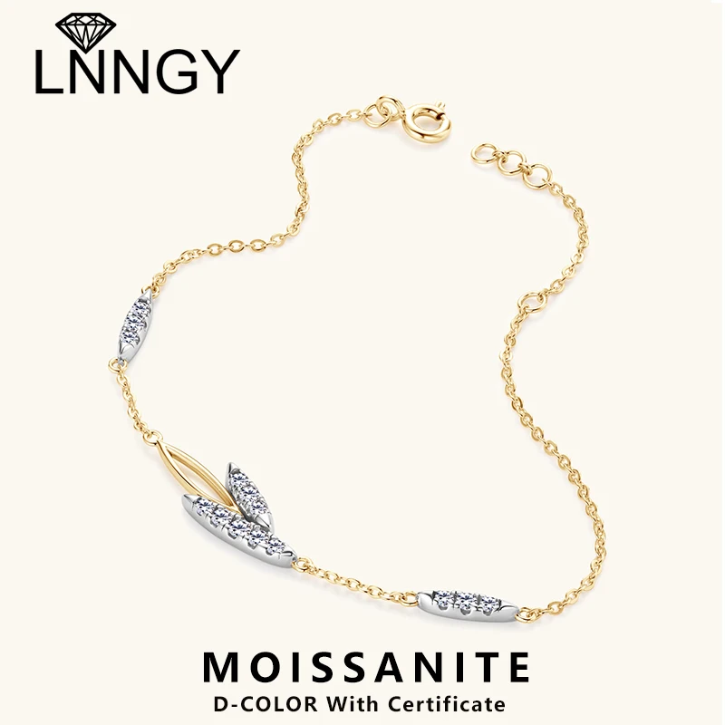 Lnngy Korean INS Moissanite Bracelet for Women 925 Sterling Silver Shiny Leaves Shape Chain Bracelets Temperament Jewelry Gift
Lnngy Korean INS Moissanite Bracelet for Women 925 Sterling Silver Shiny Leaves Shape Chain Bracelets Temperament Jewelry Gift