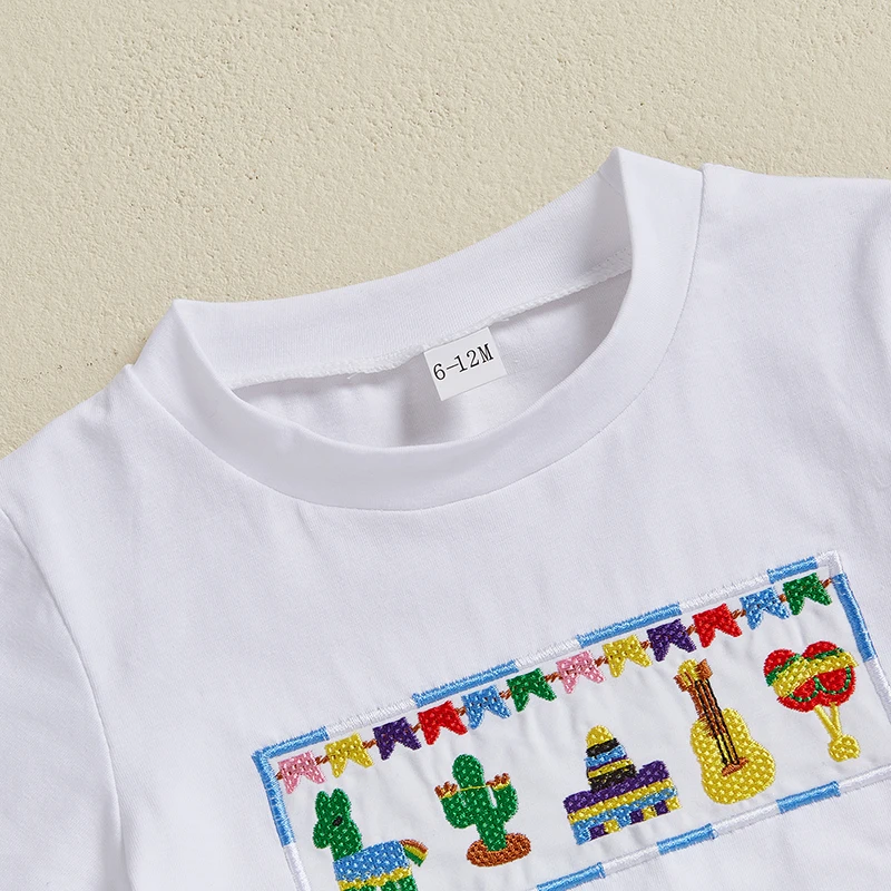 Infant Boy Casual Summer Wear Embroidered Crew Neck Tee with Striped Shorts Set for a Stylish Look
Infant Boy Casual Summer Wear Embroidered Crew Neck Tee with Striped Shorts Set for a Stylish Look