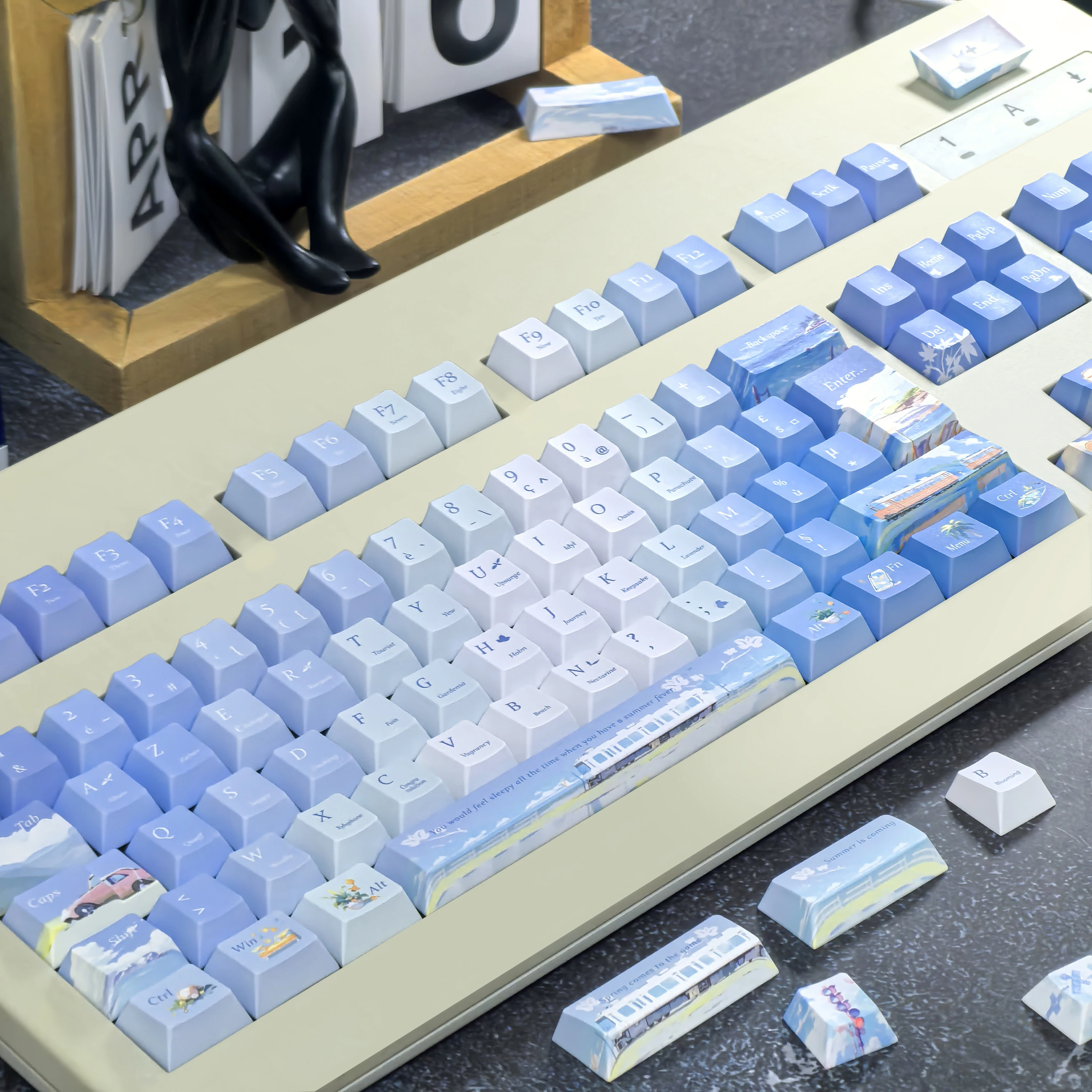 French Keycaps Iso Azerty Keycaps Blue Cherry Pbt 2.25/2.75U Space Bar Alice Layout Keycaps Chasing Summer Cool Theme
French Keycaps Iso Azerty Keycaps Blue Cherry Pbt 2.25/2.75U Space Bar Alice Layout Keycaps Chasing Summer Cool Theme