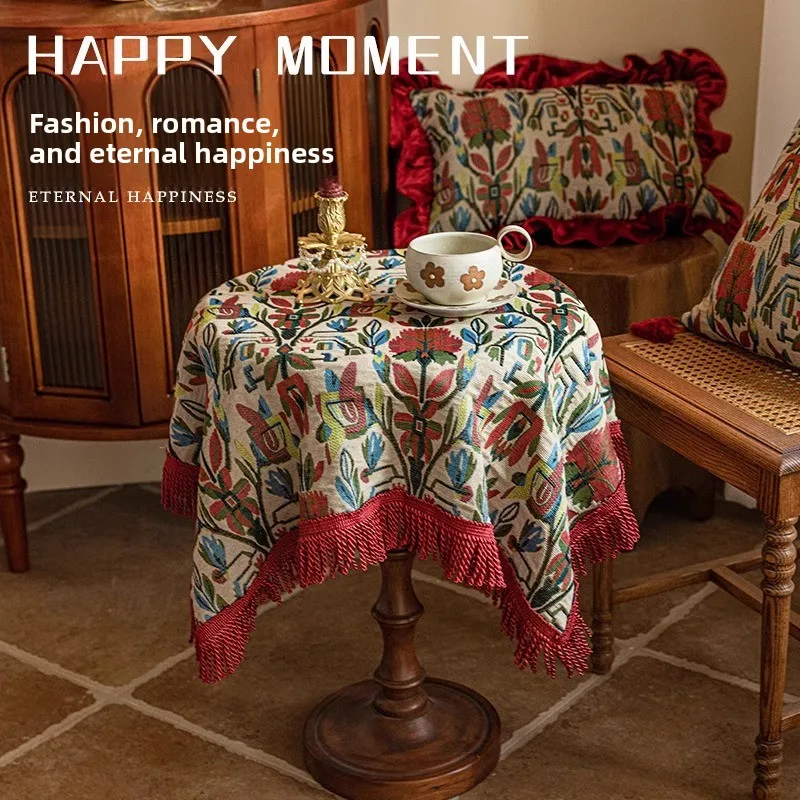 Retro American Cotton Linen Tablecloth round Table Cover Country Style Floral Print Tea Table Cloth Decorative Dustproof Mat
Retro American Cotton Linen Tablecloth round Table Cover Country Style Floral Print Tea Table Cloth Decorative Dustproof Mat