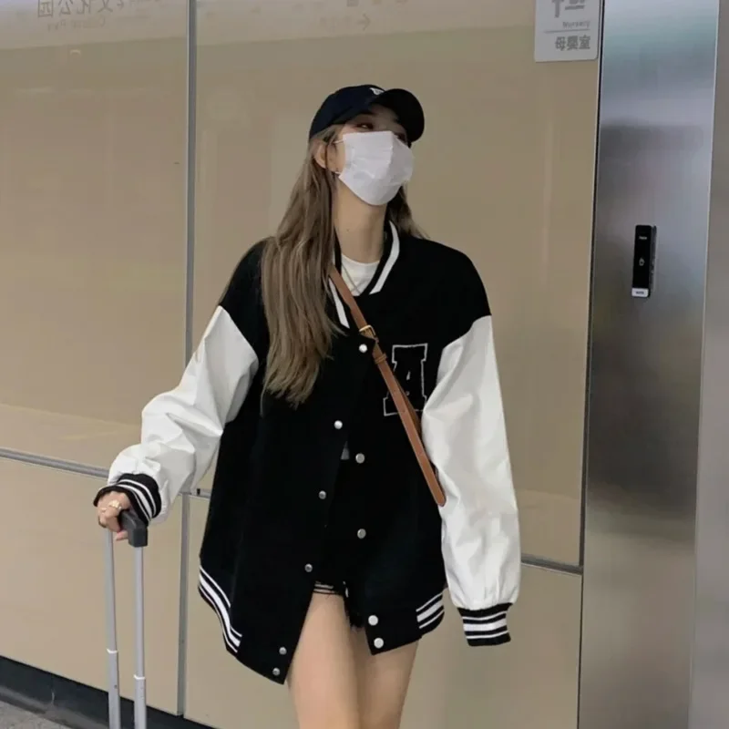 Women Bomber Jackets Fall Winter Fashion Baseball Uniform Oversize Coats Student Couple Harajuku Loose Jacket Streetwear
Women Bomber Jackets Fall Winter Fashion Baseball Uniform Oversize Coats Student Couple Harajuku Loose Jacket Streetwear