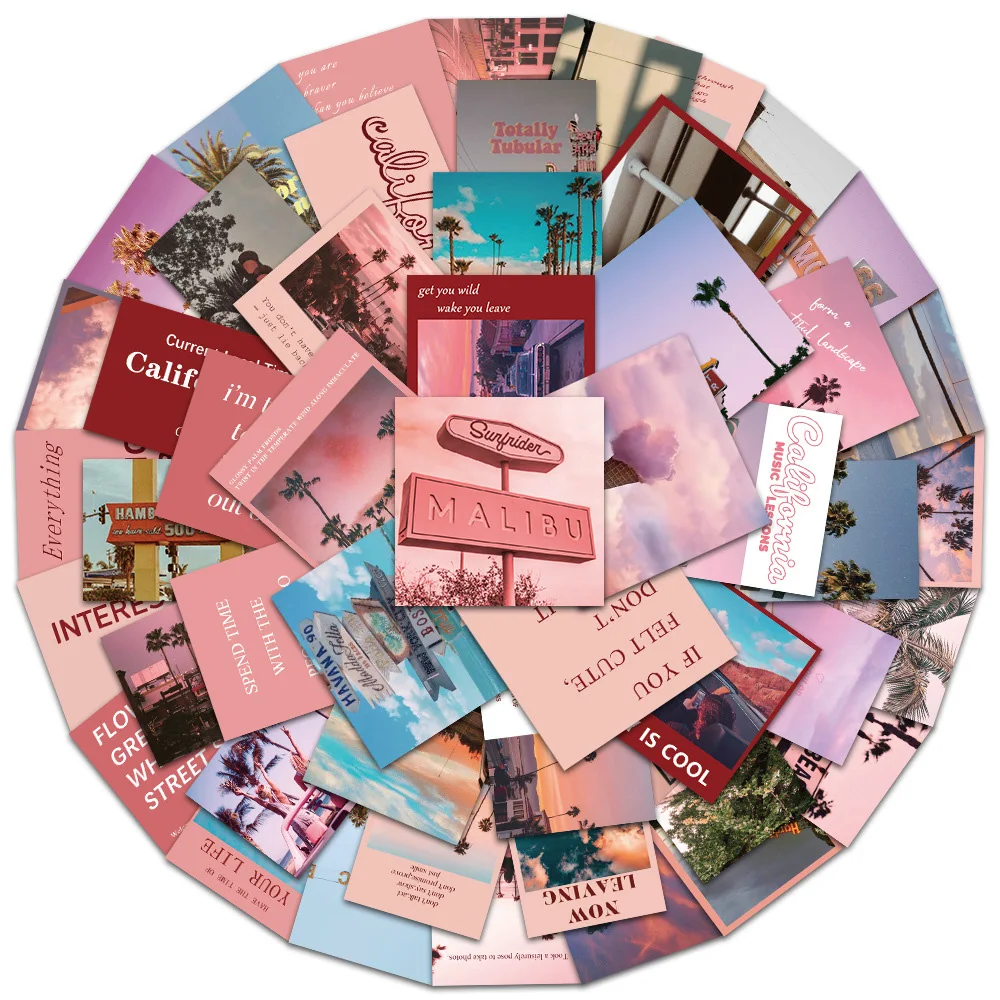 10/30/50PCS Pink California Street Scenery Stickers Aesthetic DIY Skateboard Phone Case Diary Laptop INS Style Decal Sticker
10/30/50PCS Pink California Street Scenery Stickers Aesthetic DIY Skateboard Phone Case Diary Laptop INS Style Decal Sticker