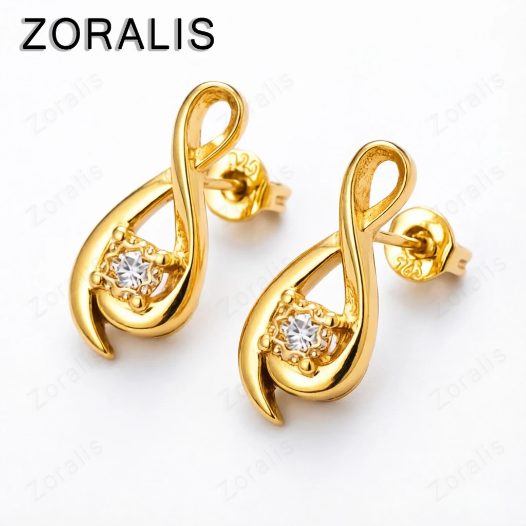 18K Gold 8 Zircon Crystal Stud Earrings For Women Earring Lady Fashion Party Wedding Jewelry Birthday Gifts
18K Gold 8 Zircon Crystal Stud Earrings For Women Earring Lady Fashion Party Wedding Jewelry Birthday Gifts