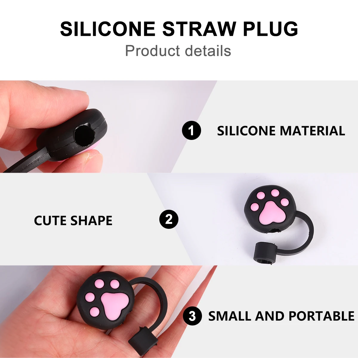 2pcs Black Plug Cute Dustproof Silicone Cap for 6 8mm Straws Leakproof Party Decoration Straw Cover Straw Protector
2pcs Black Plug Cute Dustproof Silicone Cap for 6 8mm Straws Leakproof Party Decoration Straw Cover Straw Protector