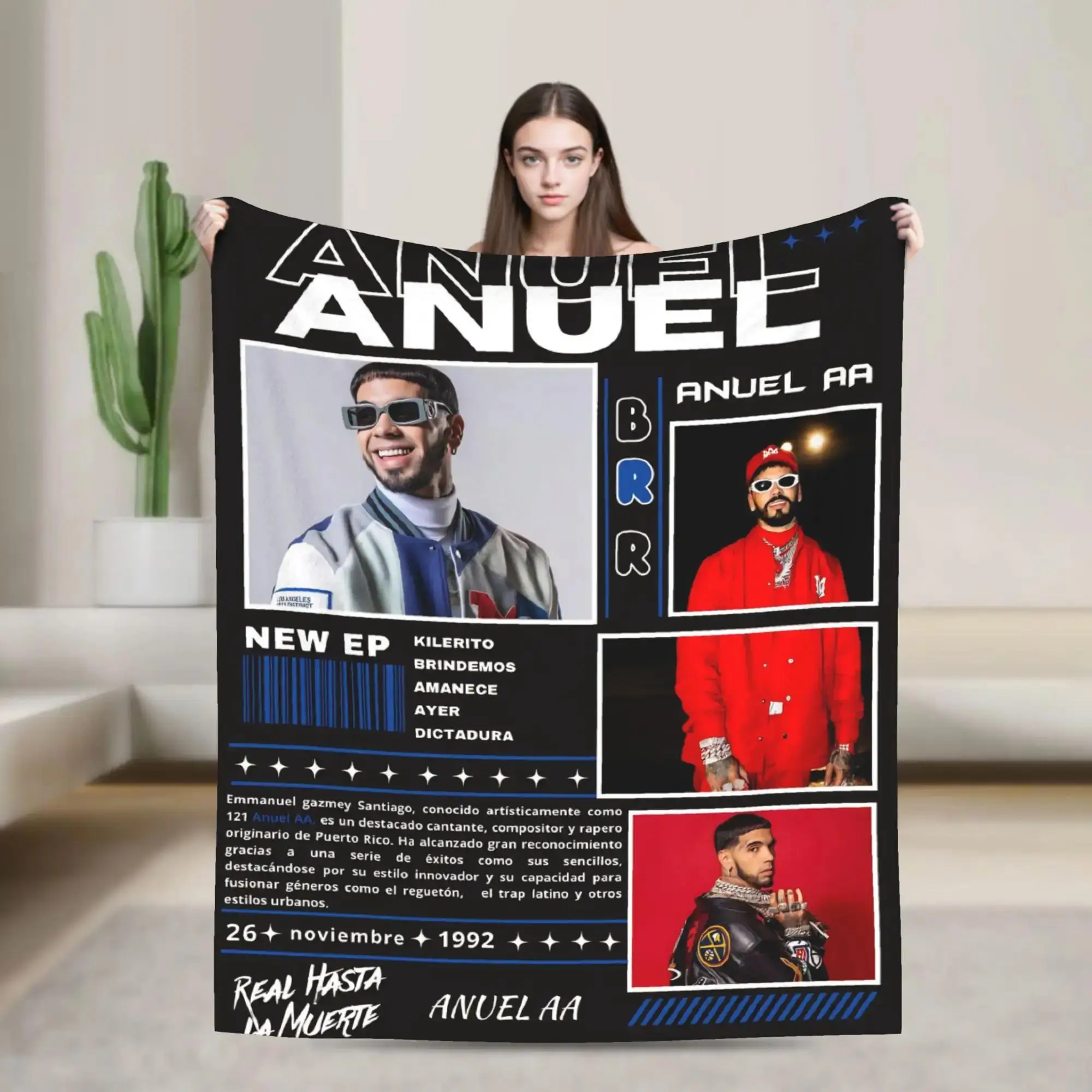 Warm Soft Flannel Blanket for Bed Sofa Travel Anuel AA Rhlm Album Theme Throw Cover for Outdoor Street Trend Bedding
Warm Soft Flannel Blanket for Bed Sofa Travel Anuel AA Rhlm Album Theme Throw Cover for Outdoor Street Trend Bedding
