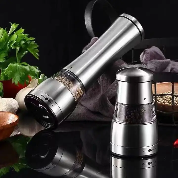 Portable Stainless Steel Pepper Grinder Manual Adjustable Pepper Mill Multifunctional Black Pepper Grinder Adjustable Coarseness
Portable Stainless Steel Pepper Grinder Manual Adjustable Pepper Mill Multifunctional Black Pepper Grinder Adjustable Coarseness