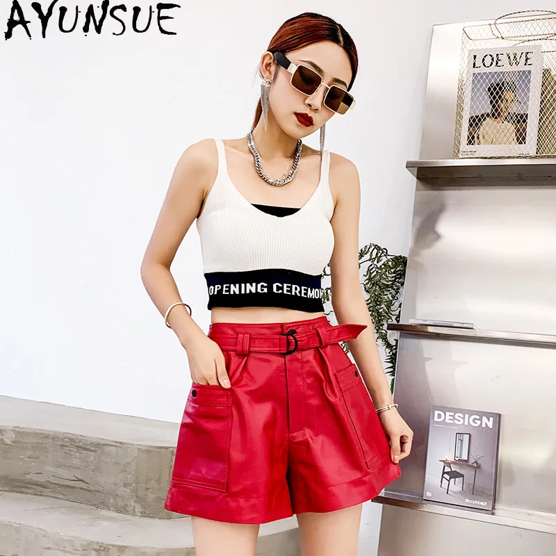 AYUNSUE New Fashion Autumn Winter Real Leather Shorts Wide-leg Pants Women High Waist Sheepskin Trousers Pantalones De Mujer
AYUNSUE New Fashion Autumn Winter Real Leather Shorts Wide-leg Pants Women High Waist Sheepskin Trousers Pantalones De Mujer