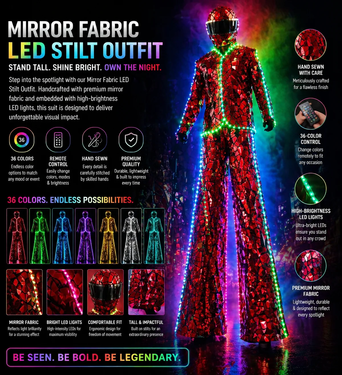 Men's Red Gold Blue Silver Sequin Mirror Costume Stilt Walker DJ Party Performance Show Dance Party Costume LED Robot Costume
Men's Red Gold Blue Silver Sequin Mirror Costume Stilt Walker DJ Party Performance Show Dance Party Costume LED Robot Costume